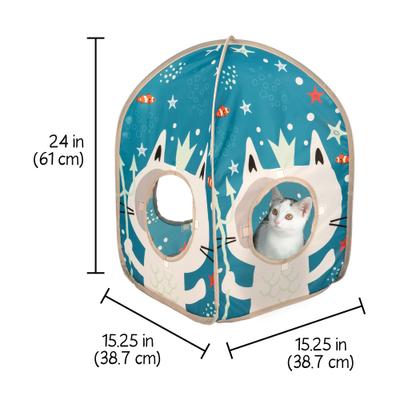 Show full view: Kitty City Ocean Play Cube Interactive Cat Toy House slide 6 of 9