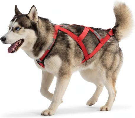 Show full view: Labra Canine Bike & Skijoring Canicross Pulling Reflective Dog Harness, Red, XX-Large slide 2 of 4