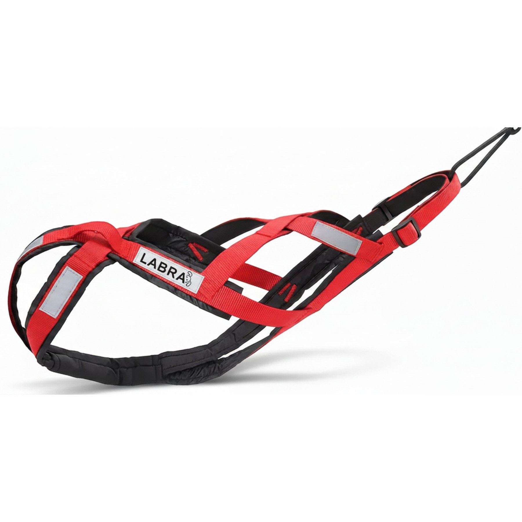 Labra Canine Bike & Skijoring Canicross Pulling Reflective Dog Harness, Red, Large