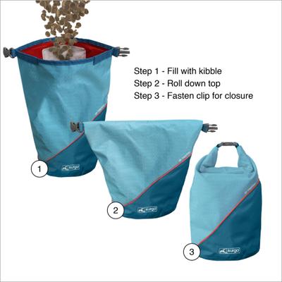 Show full view: Kurgo Kibble Carrier Travel Dog Food Container, Coastal Blue slide 3 of 9
