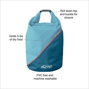 Kurgo Kibble Carrier Travel Dog Food Container, Coastal Blue