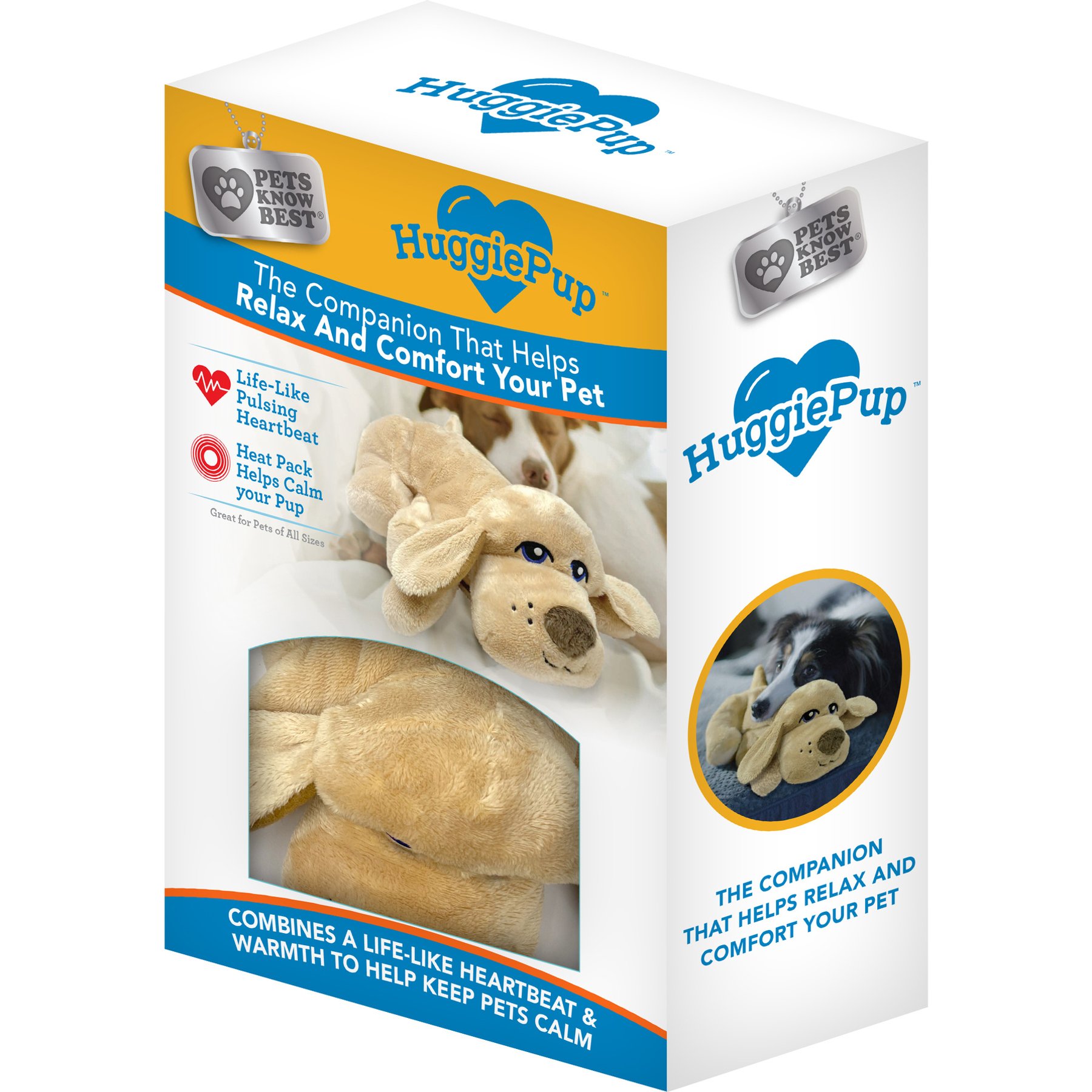 Pets Know Best HuggiePup Plush Dog Toy, Golden