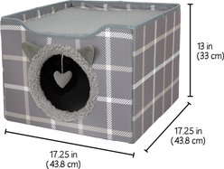 Kitty City Folding Cube Cat House with Bed, Grey slide 2 of 7