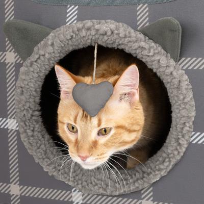 Show full view: Kitty City Folding Cube Cat House with Bed, Grey slide 5 of 9