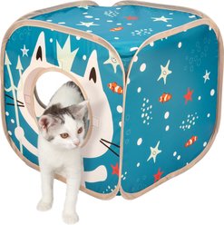 Kitty City Ocean Play Cube Interactive Cat Toy House