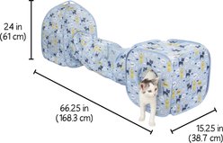 Kitty City Cat Print Collapsible Play Combo Cat House, Blue slide 2 of 5