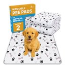 Green Lifestyle Printed Reusable Cat & Dog Pee Pads, Blue & White, 34 x 36-in, 2 count