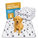 Green Lifestyle Printed Reusable Cat & Dog Pee Pads, Blue & White, 34 x 36-in, 6 count