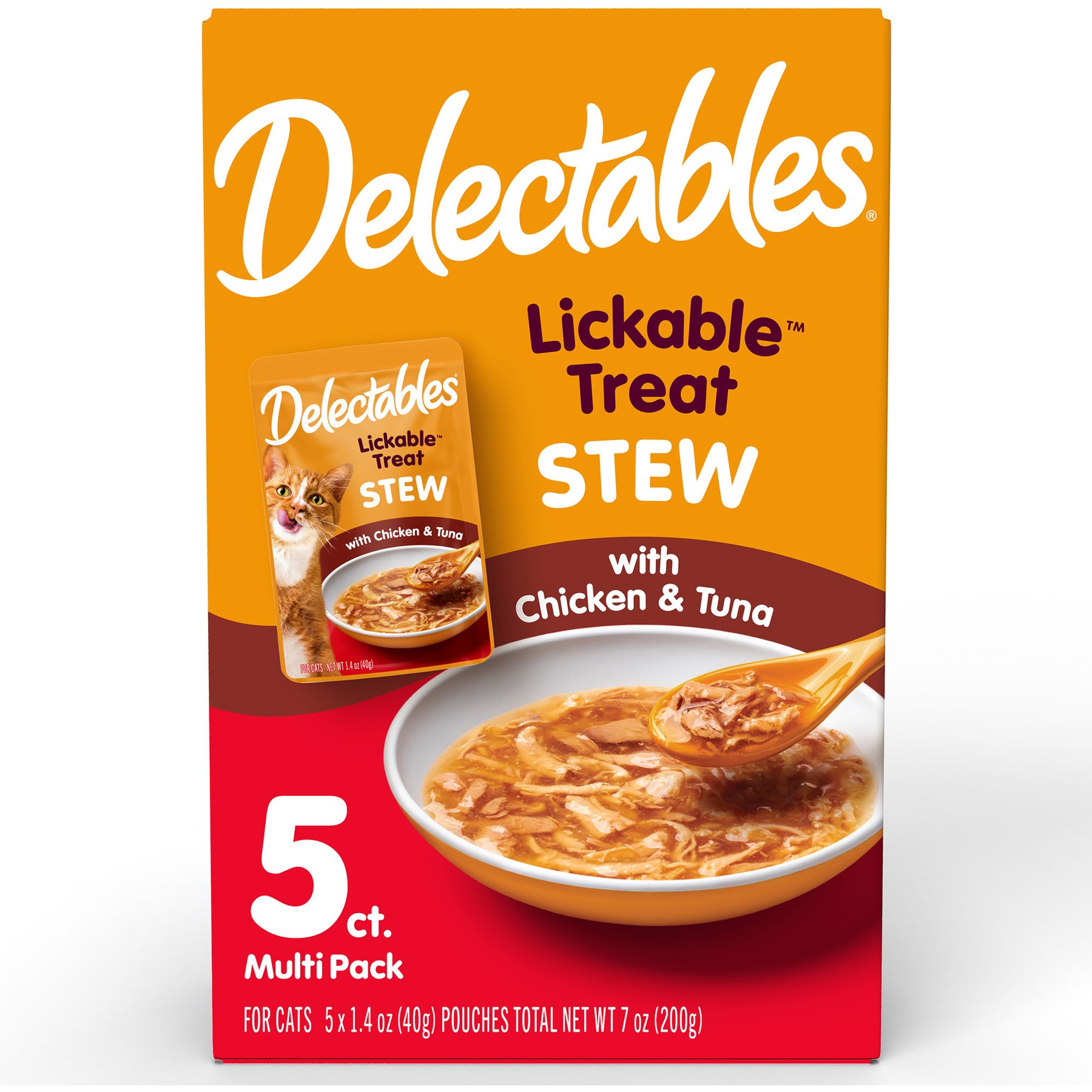 Delectables Lickable Treat Stew Chicken & Tuna Lickable Cat Treats, 1.4-oz, 5 Count