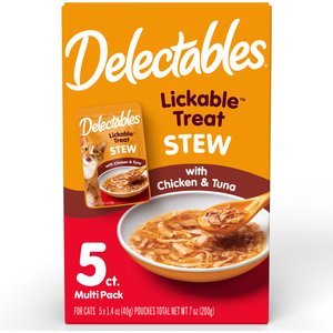 Hartz Delectables Lickable Treat Stew Chicken & Tuna Lickable Cat Treats, 1.4-oz, 5 Count