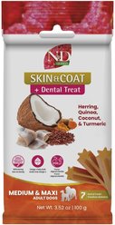 Farmina N&D Quinoa Skin & Coat Venison Medium & Maxi Dental Dog Treats, 3.5-oz bag, 7-count