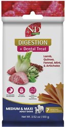 Farmina N&D Quinoa Skin & Coat Herring Medium & Maxi Dental Dog Treats, 3.5-oz bag, 7-count