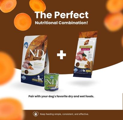 Show full view: Farmina N&D Tropical Selection Chicken, Spelt, Oats, & Tropical Fruit Mini Dental Dog Treats, 2.1-oz bag, 7-count slide 6 of 7