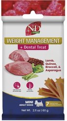 Farmina N&D Quinoa Digestion Mini Dental Dog Treats, 2.1-oz bag, 7-count