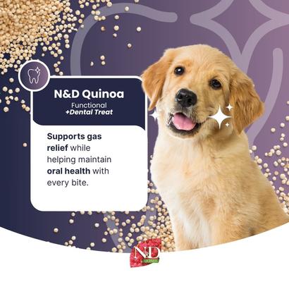 Show full view: Farmina N&D Quinoa Fresh Breathe Medium & Maxi Dental Dog Treats, 3.5-oz bag, 7-count slide 4 of 8