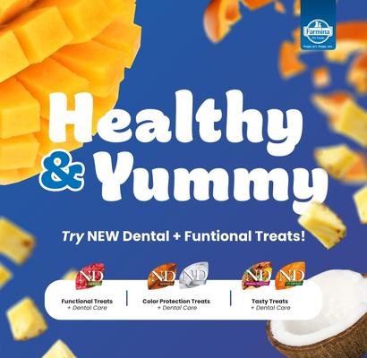 Show full view: Farmina N&D Pumpkin Chicken, Pumpkin, & Pomegranate Mini Dental Dog Treats, 2.1-oz bag, 7-count slide 7 of 7