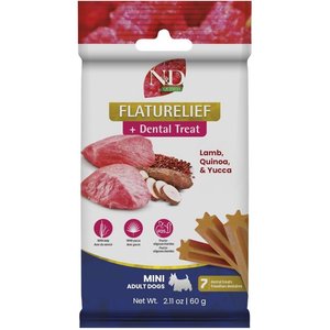 Farmina N&D Quinoa Flaturelief Lamb, Quinoa, & Yucca Mini Dental Dog Treats, 2.1-oz bag, 7 count