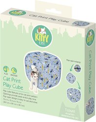 Kitty City Cat Print Play Cube Cat House, Blue slide 2 of 8