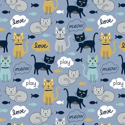 Show full view: Kitty City Cat Print Play Cube Cat House, Blue slide 4 of 9