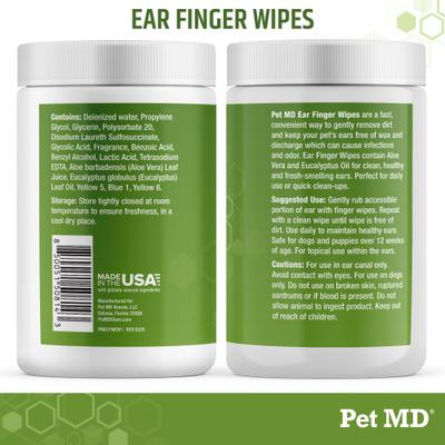 Show full view: Pet MD Dog Ear Grooming Finger Wipes, 50 count slide 8 of 9
