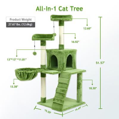 Show full view: KZLAA 54-in Cat Tree & Condo, Green slide 3 of 8