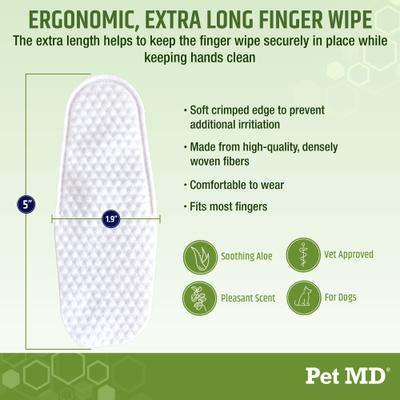 Show full view: Pet MD Dog Ear Grooming Finger Wipes, 50 count slide 7 of 9