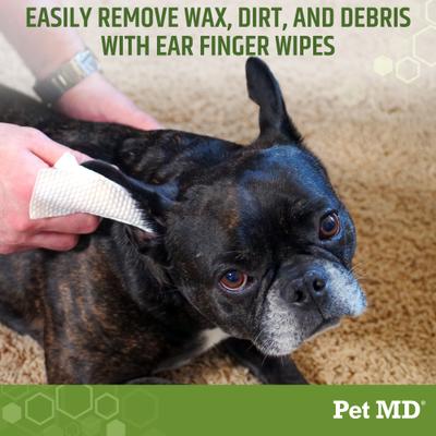 Show full view: Pet MD Dog Ear Grooming Finger Wipes, 50 count slide 3 of 9
