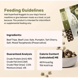 Badlands Ranch Superfood Nuggets Beef Tripe & Kale Freeze-Dried Dog Food Topper, 8-oz bag
