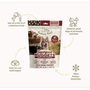 Badlands Ranch Superfood Nuggets Bison & Kale Freeze-Dried Dog Food Topper, 8-oz bag
