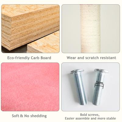 Show full view: KZLAA 54-in Cat Tree & Condo, Apple Pink slide 5 of 8