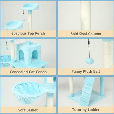 Show full view: KZLAA 54-in Cat Tree & Condo, Azure slide 5 of 9