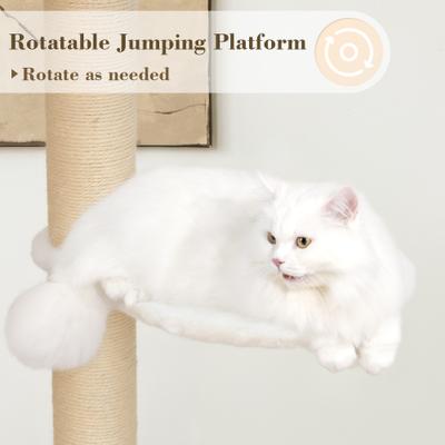 Show full view: KAMABOKO 53-in Indoor Natural Sisal Cat Tree with Scratching Posts, Hand-Woven Condo & Top Perch, Beige slide 5 of 8