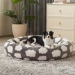 Show in main carousel: JOEJOY Jacquard Cloud Square Anti-Slip Bottom Dog & Cat Bed with Removable Cover, Grey, Medium slide 2 of 7