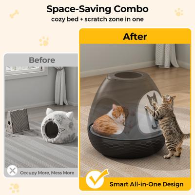 Show full view: Coziwow Cat House with Air Purifier & Artificial Plant, Black slide 4 of 9