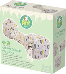 Kitty City Cat Print Collapsible Play Combo Cat House, Pink slide 2 of 9