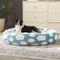 Show in main carousel: JOEJOY Jacquard Cloud Square Anti-Slip Bottom Dog & Cat Bed with Removable Cover, Blue, Small slide 2 of 8
