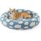 Show in main carousel: JOEJOY Jacquard Cloud Square Anti-Slip Bottom Dog & Cat Bed with Removable Cover, Blue, Large slide 1 of 8