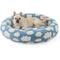 Show in main carousel: JOEJOY Jacquard Cloud Square Anti-Slip Bottom Dog & Cat Bed with Removable Cover, Blue, Medium slide 1 of 8