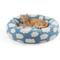 Show in main carousel: JOEJOY Jacquard Cloud Square Anti-Slip Bottom Dog & Cat Bed with Removable Cover, Blue, Small slide 1 of 8