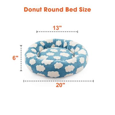 Show full view: JOEJOY Jacquard Cloud Square Anti-Slip Bottom Dog & Cat Bed with Removable Cover, Blue, Small slide 7 of 8