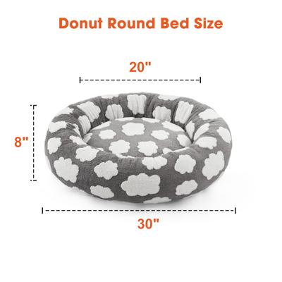 Show full view: JOEJOY Jacquard Cloud Square Anti-Slip Bottom Dog & Cat Bed with Removable Cover, Grey, Large slide 7 of 8