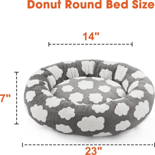Show full view: JOEJOY Jacquard Cloud Square Anti-Slip Bottom Dog & Cat Bed with Removable Cover, Grey, Medium slide 7 of 7