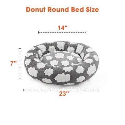 Show full view: JOEJOY Jacquard Cloud Square Anti-Slip Bottom Dog & Cat Bed with Removable Cover, Grey, Medium slide 7 of 8