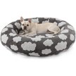 Show in main carousel: JOEJOY Jacquard Cloud Square Anti-Slip Bottom Dog & Cat Bed with Removable Cover, Grey, Medium slide 1 of 7