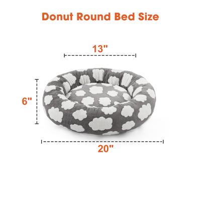 Show full view: JOEJOY Jacquard Cloud Square Anti-Slip Bottom Dog & Cat Bed with Removable Cover, Grey, Small slide 7 of 8