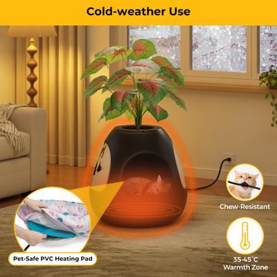 Show full view: Coziwow Cat House with Air Purifier & Artificial Plant, Black slide 5 of 9