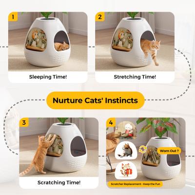 Show full view: Coziwow Cat House with Air Purifier & Artificial Plant, White slide 10 of 10