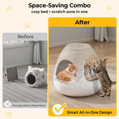 Show full view: Coziwow Cat House with Air Purifier & Artificial Plant, White slide 6 of 10