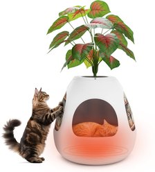 Coziwow Cat House with Air Purifier & Artificial Plant, White