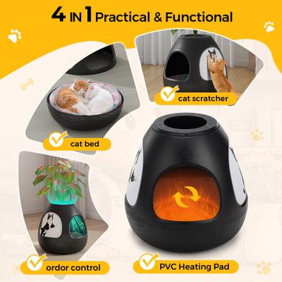 Show full view: Coziwow Cat House with Air Purifier & Artificial Plant, Black slide 8 of 9